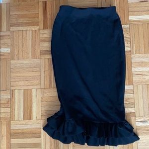 Pretty little thing black midi skirt